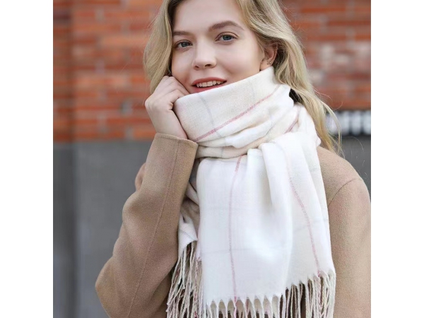 100% Real Wool shawl Plain Thick Women Wool Blend Scarf for Winter