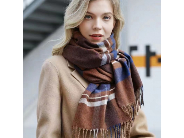 2024 Wholesale Fashion Design Low Price shawl Plain Thick Women Wool Blend Scarf for Winter