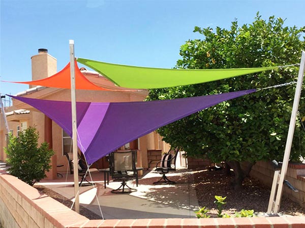Chinese Factory Fashion Design Custom Size Color Triangle Shade Sail for backyard