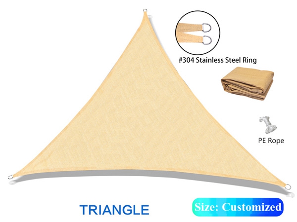 Chinese Factory Fashion Design Custom Size Color Triangle Shade Sail for backyard
