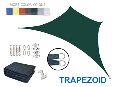 Custom Size Trapezoidal 100% hdpe sun shade sail for outdoor